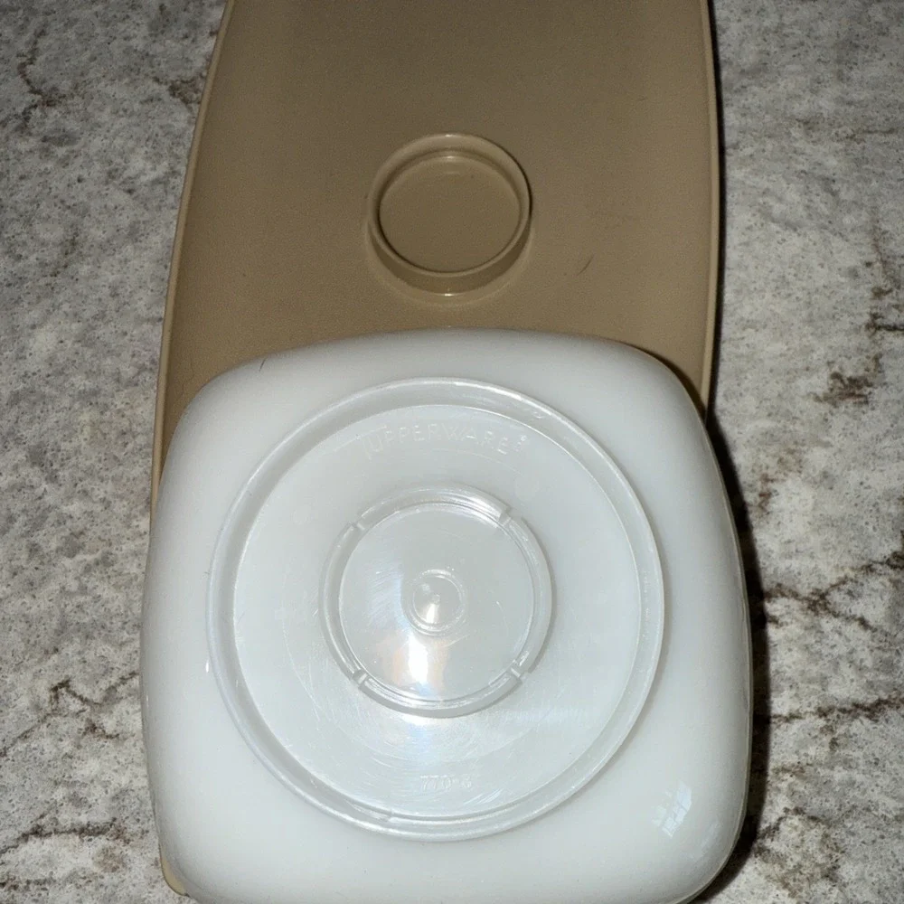 Tupperware Serve-ette Tray Bowl Lid seal dish beige brown Dip Vegetable 771-1